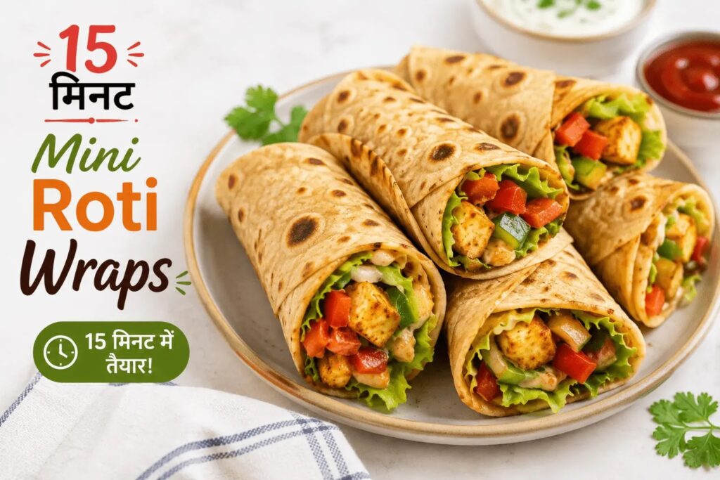Quick 15 Minute Mini Roti Wraps for Office Lunch, Easy Healthy Snack and Lunch Idea