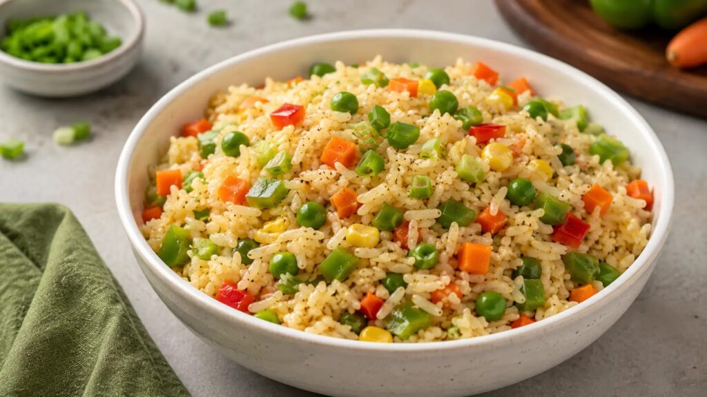 Healthy Vegetable Rice Bowl for Office Lunch, Quick and Easy Lunch Recipe for Work