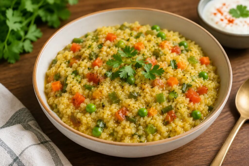 Office Lunch Ideas: Simple Vegetable Daliya Recipe with Fresh Mixed Vegetables for a Healthy and Light Meal
