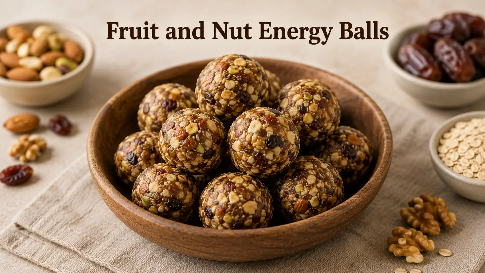 Fruit and Nut Energy Balls made with dates and mixed nuts
