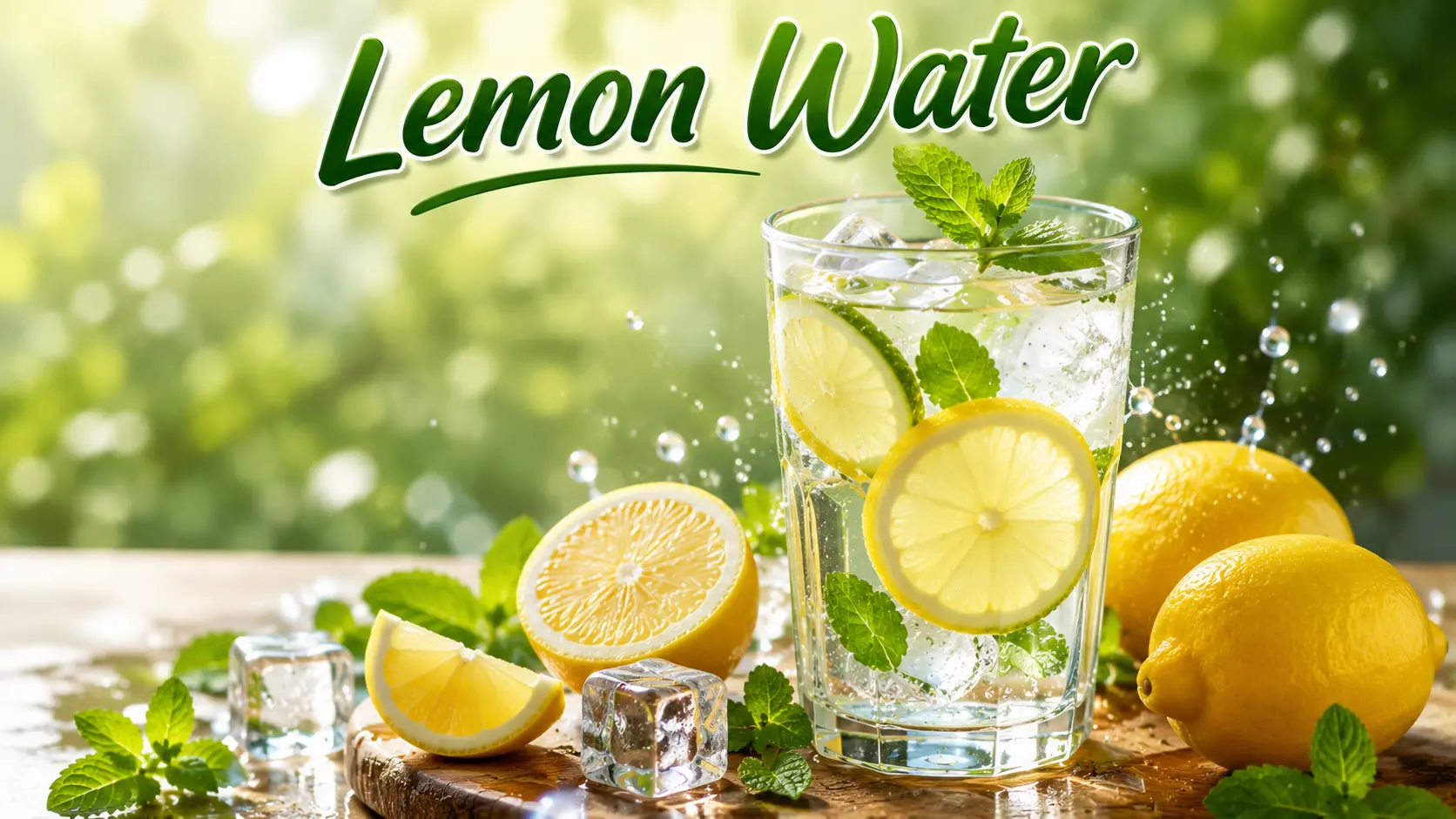 बर्फ और नींबू के स्लाइस के साथ ताज़ा Lemon Water एक Refreshing Summer Drink के रूप में
