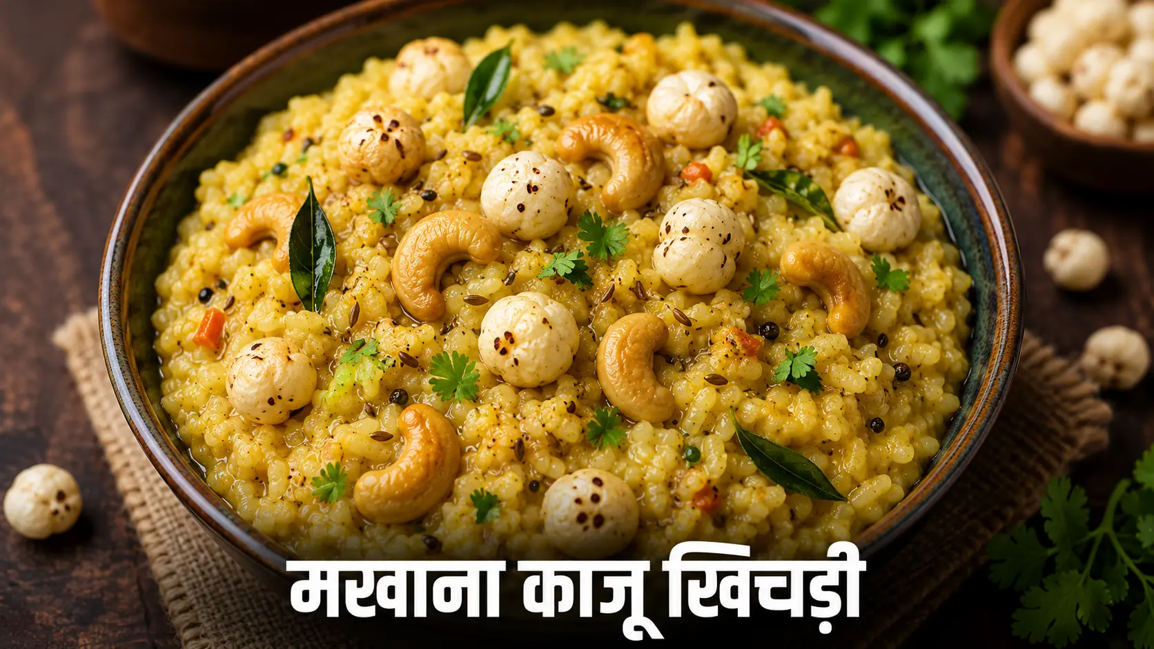 mild and tasty makhana kaju khichdi quick dinner recipe