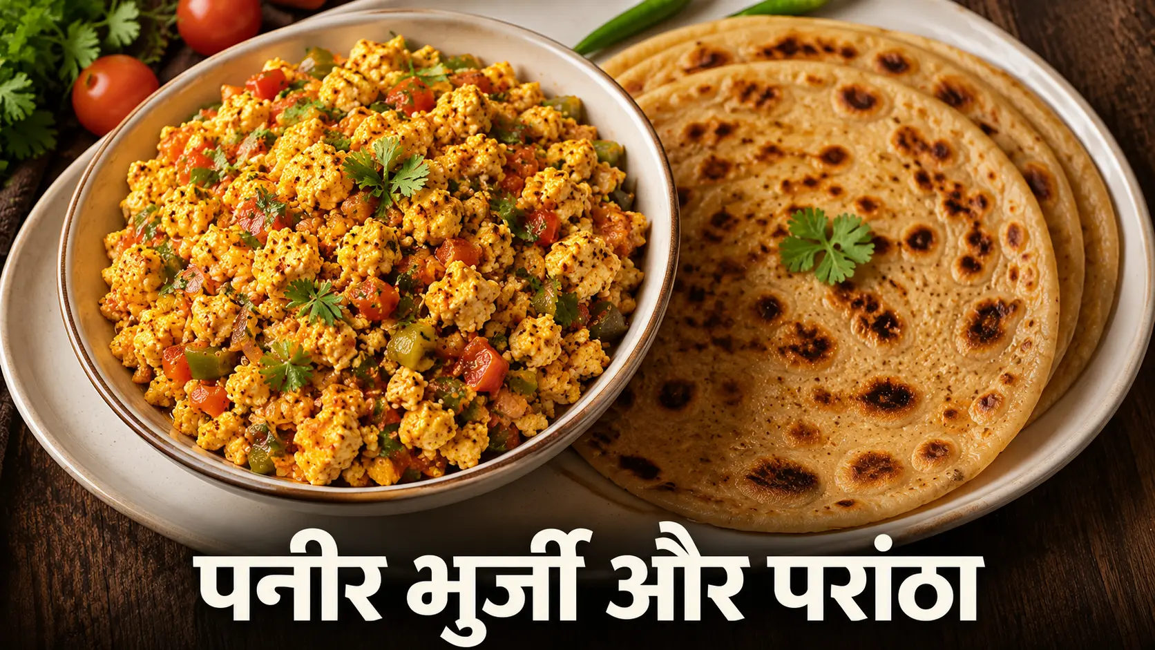 paneer bhurji with hot paratha quick and easy dinner idea