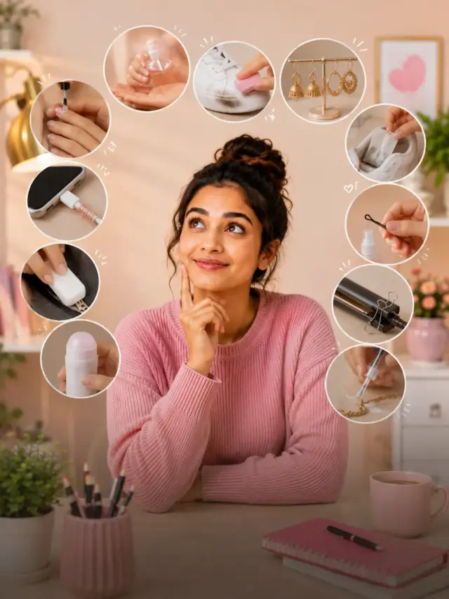 लड़कियों के लिए 10 Smart Life Hacks का cover image जो daily life को आसान बनाने वाले tips दिखाता है