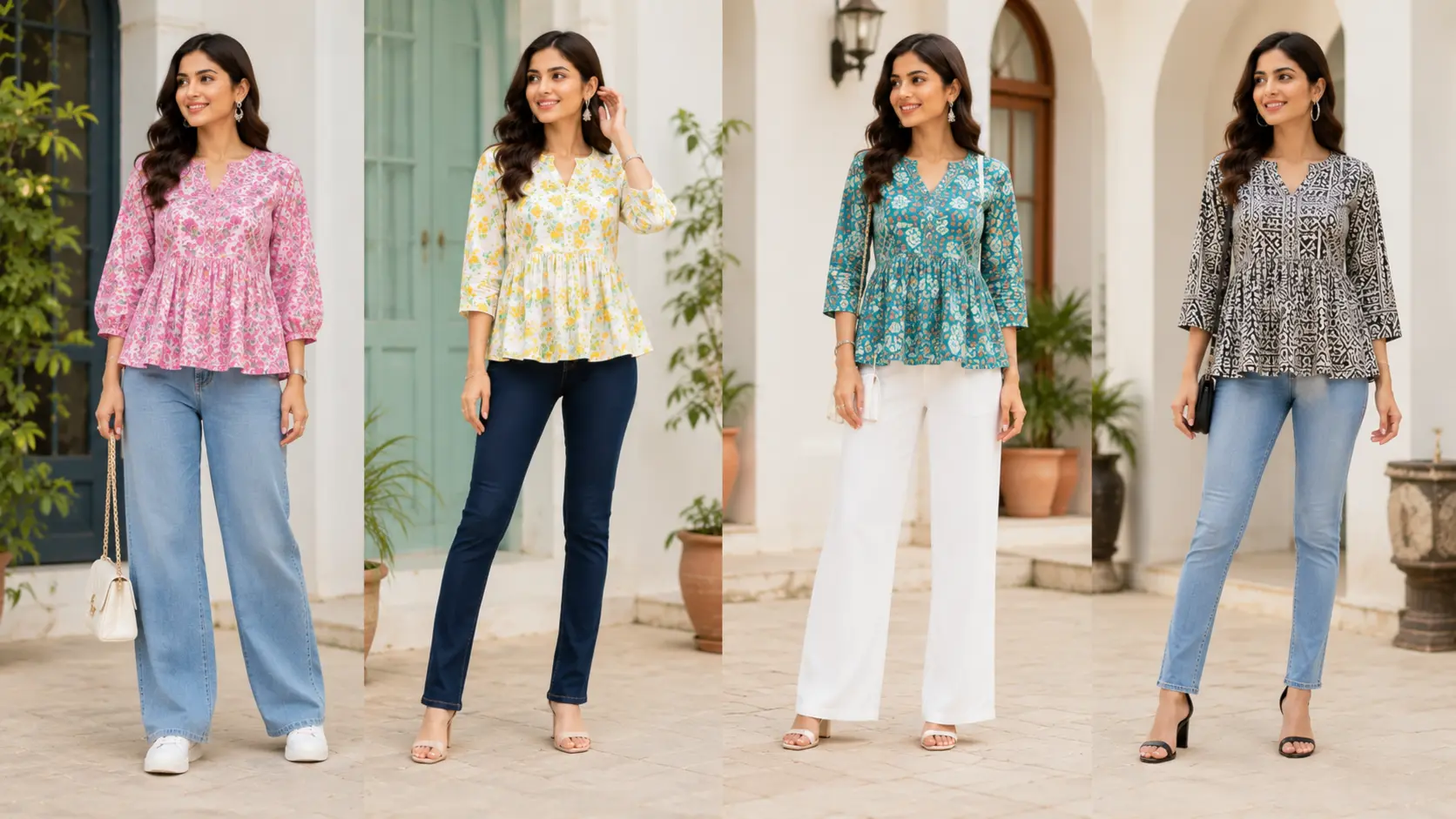 Short kurti top with western touch and ethnic style fusion, 2026 trendy modern fashion look